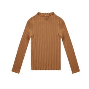 Rylee + Cru Rust Ribbed Longsleeve Tee size 10-12y